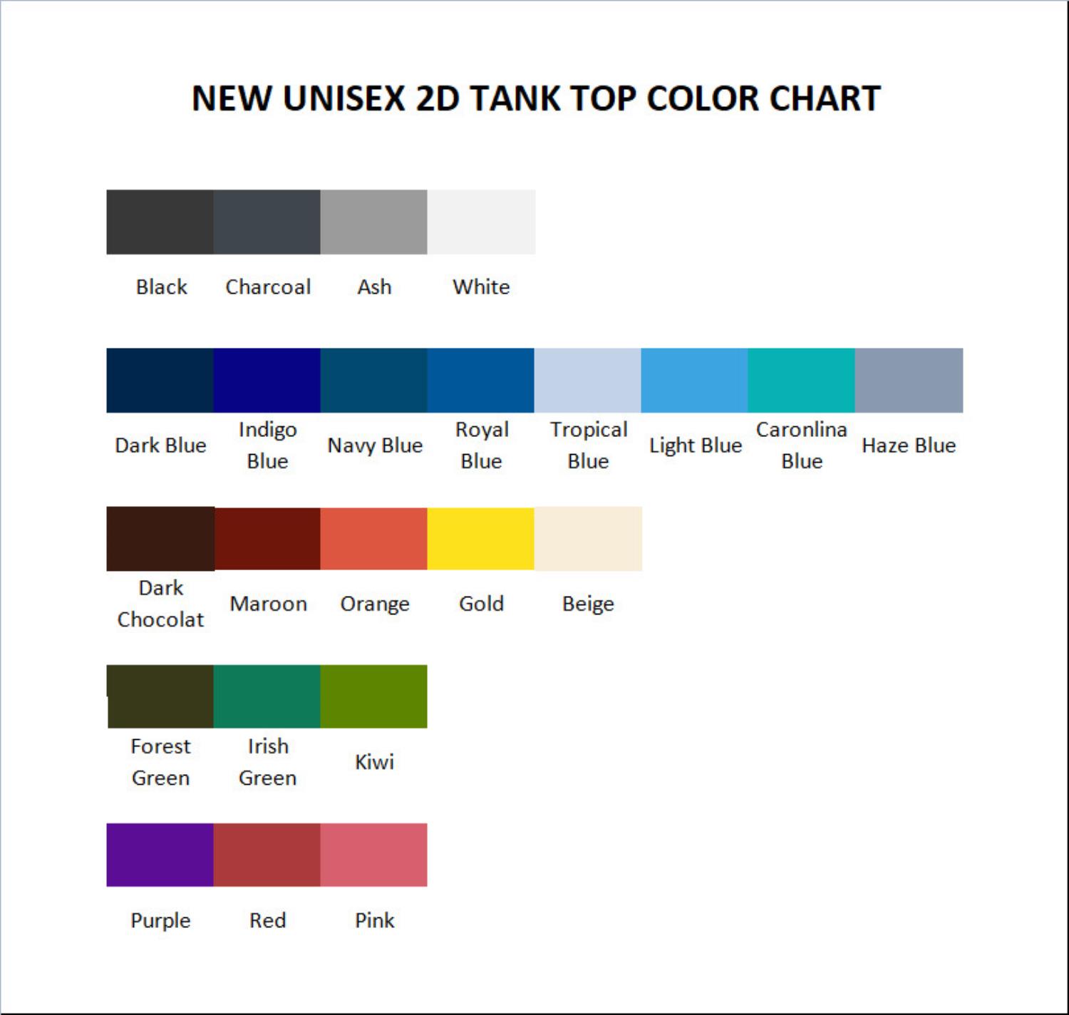 tank top color chart - Delicious In Dungeon Shop