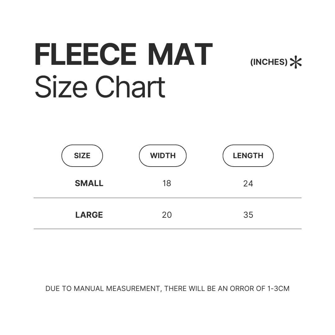 Fleece Mat Size Chart - Delicious In Dungeon Shop